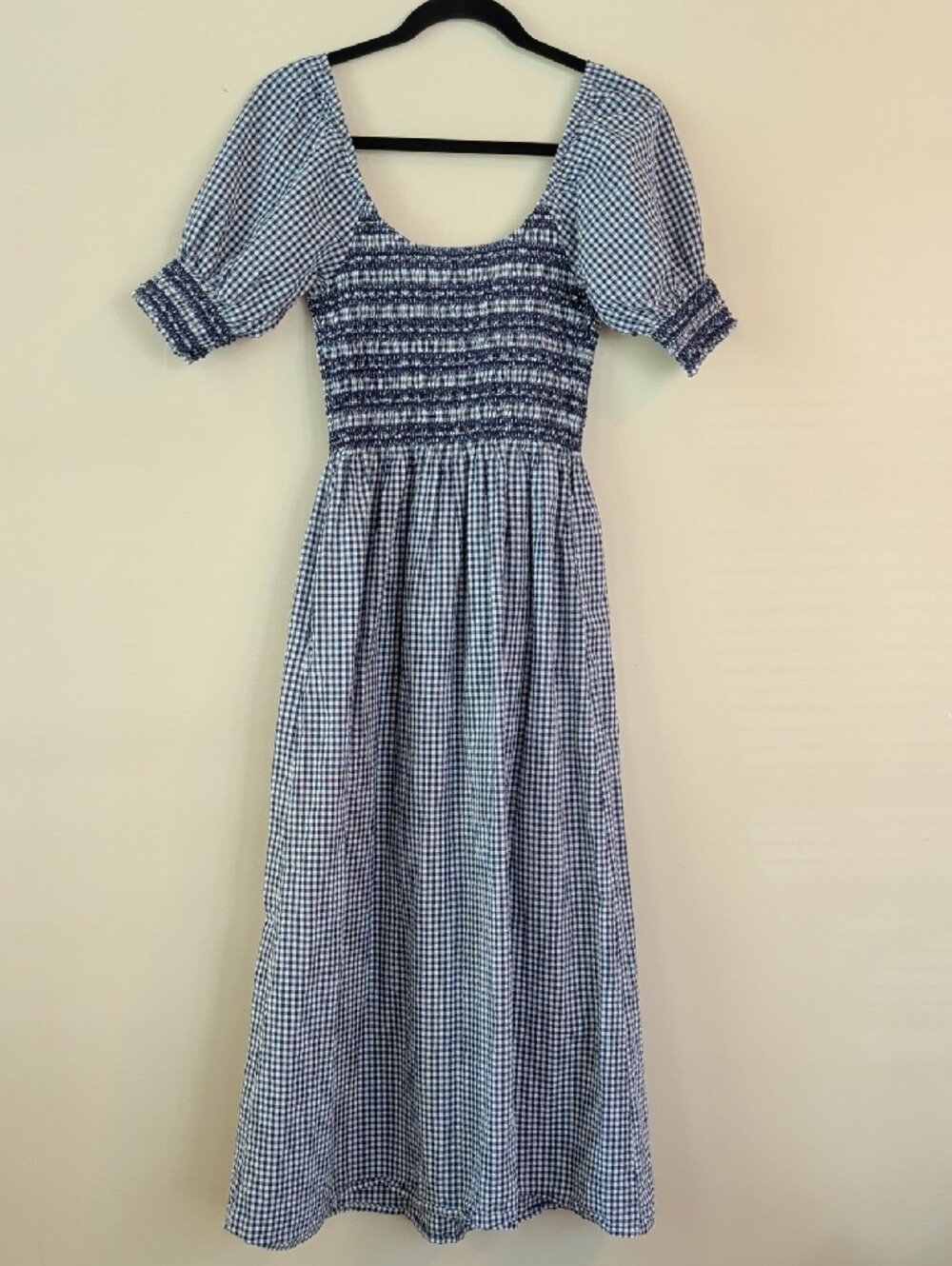 Hill House Blue and White Gingham Midi Dress - Picture 4 of 4